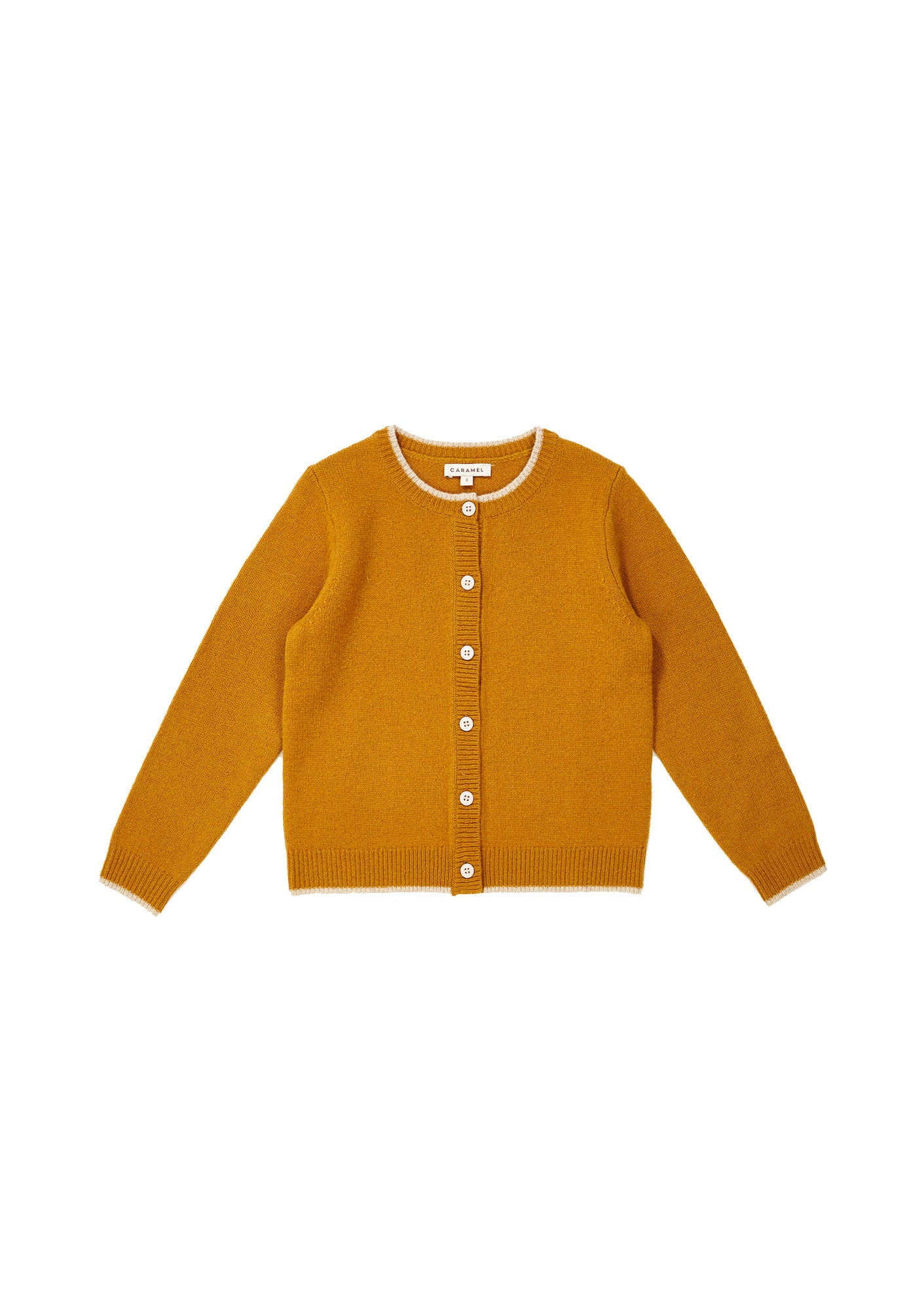 Girls Dark Yellow Wool Cardigan