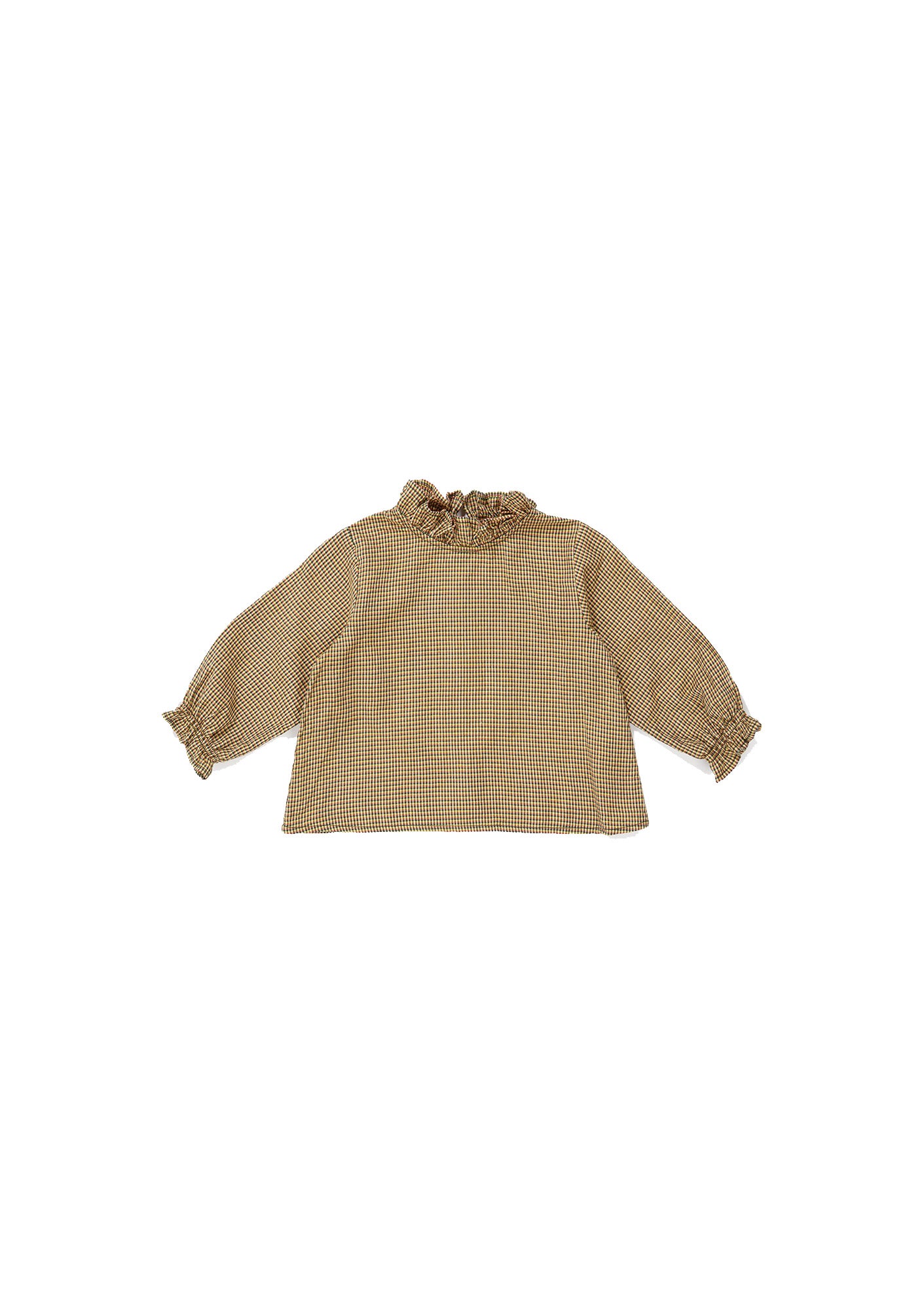 Baby Girls Khaki Check Cotton Blouse