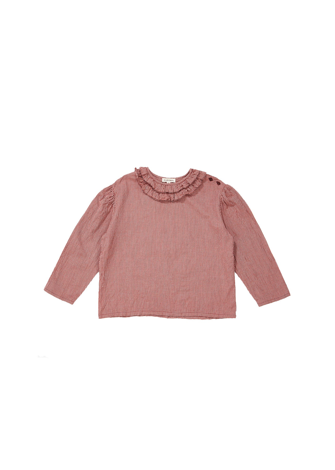 Girls Poppy Check Cotton Blouse