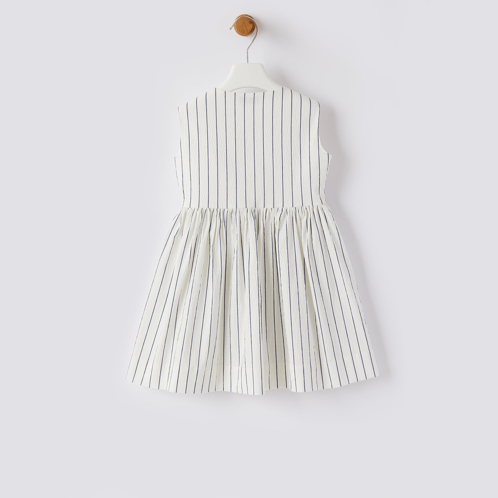 Girls White Stripe Dress