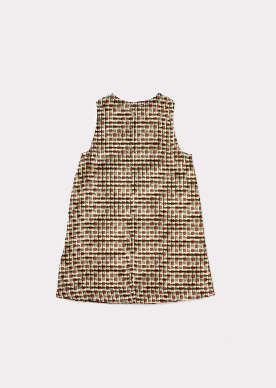 Girls Green Checked Dress