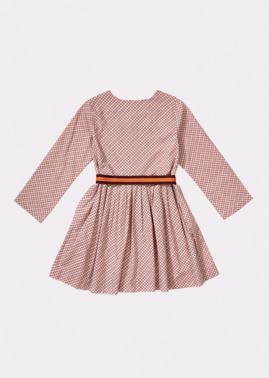 Girls Terracotta Checked Dress