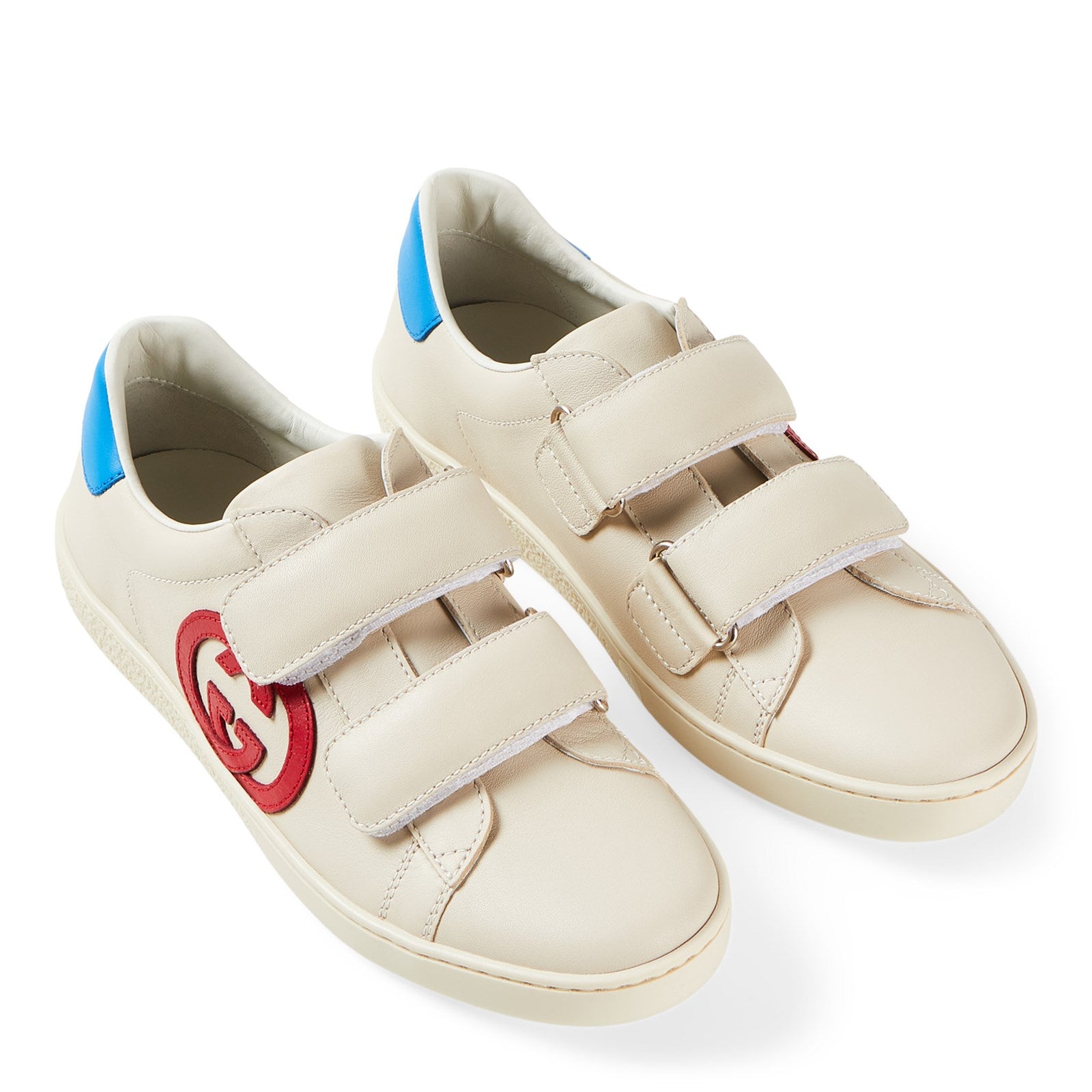 Boys & Girls White GG Logo Leather Shoes