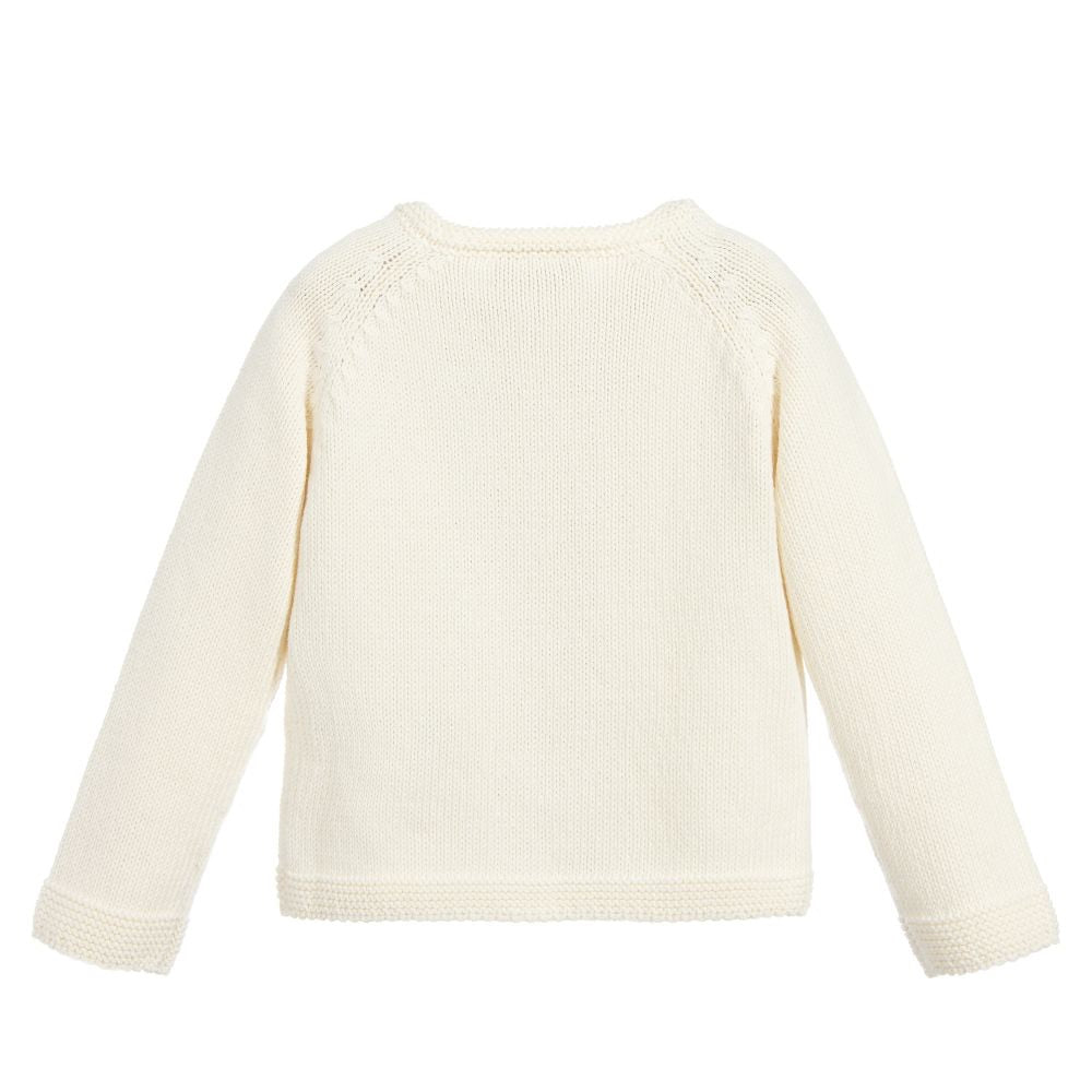 Baby Girls White & Green Cardigan