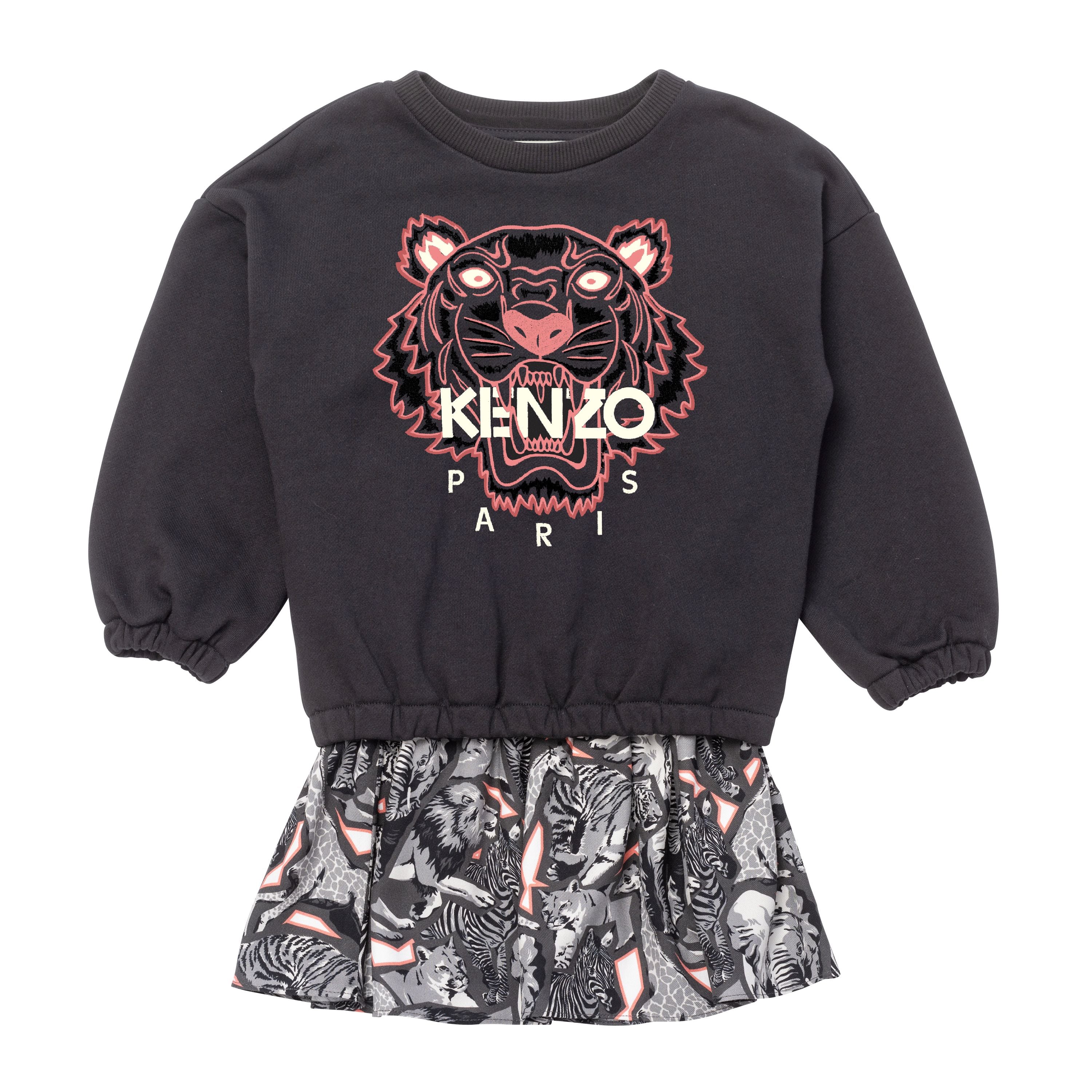 Girls Dark Grey Logo Dress
