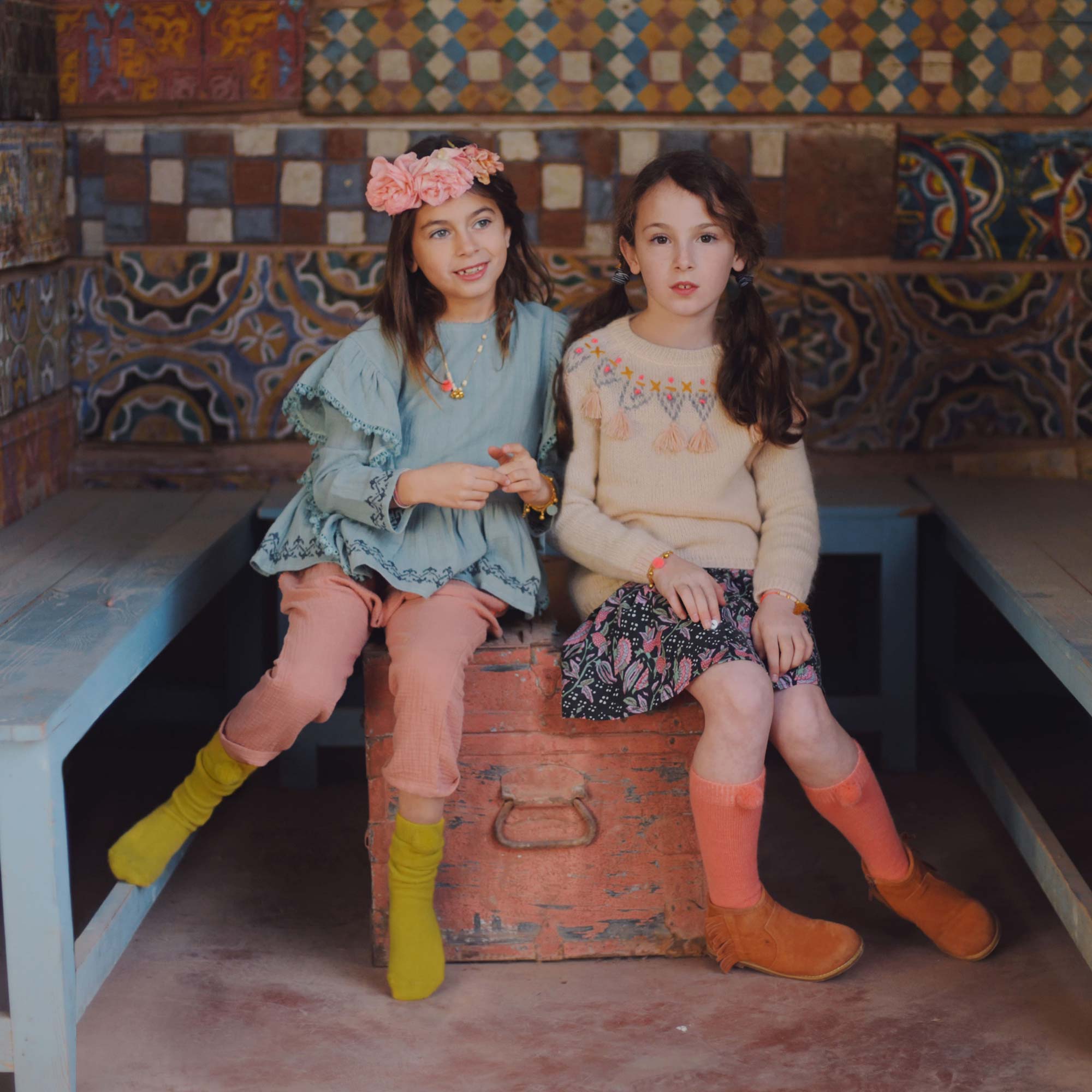 Girls Yellow "Poppy" Socks
