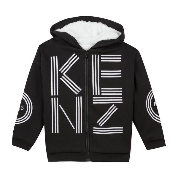 Boys & Girls Black Logo Cardigan