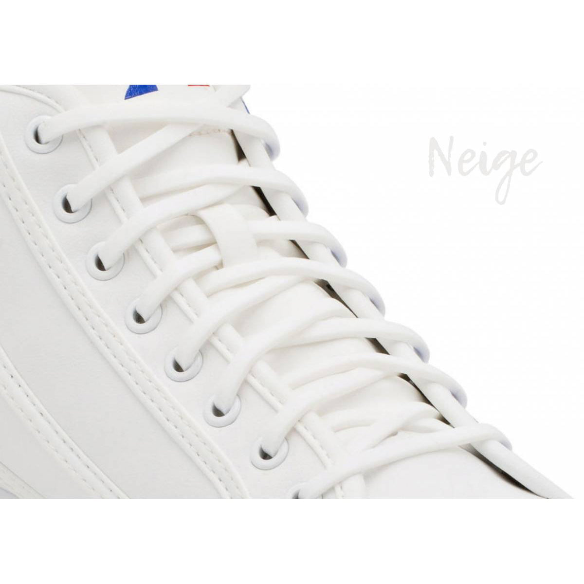 Adult White Silicone Shoelace