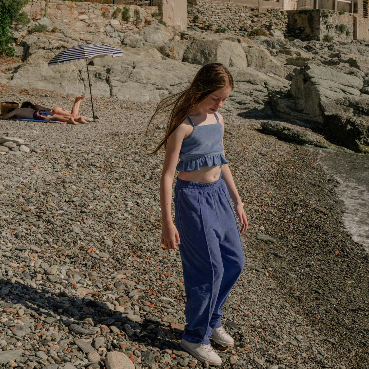 Boys & Girls Blue Cotton Trousers