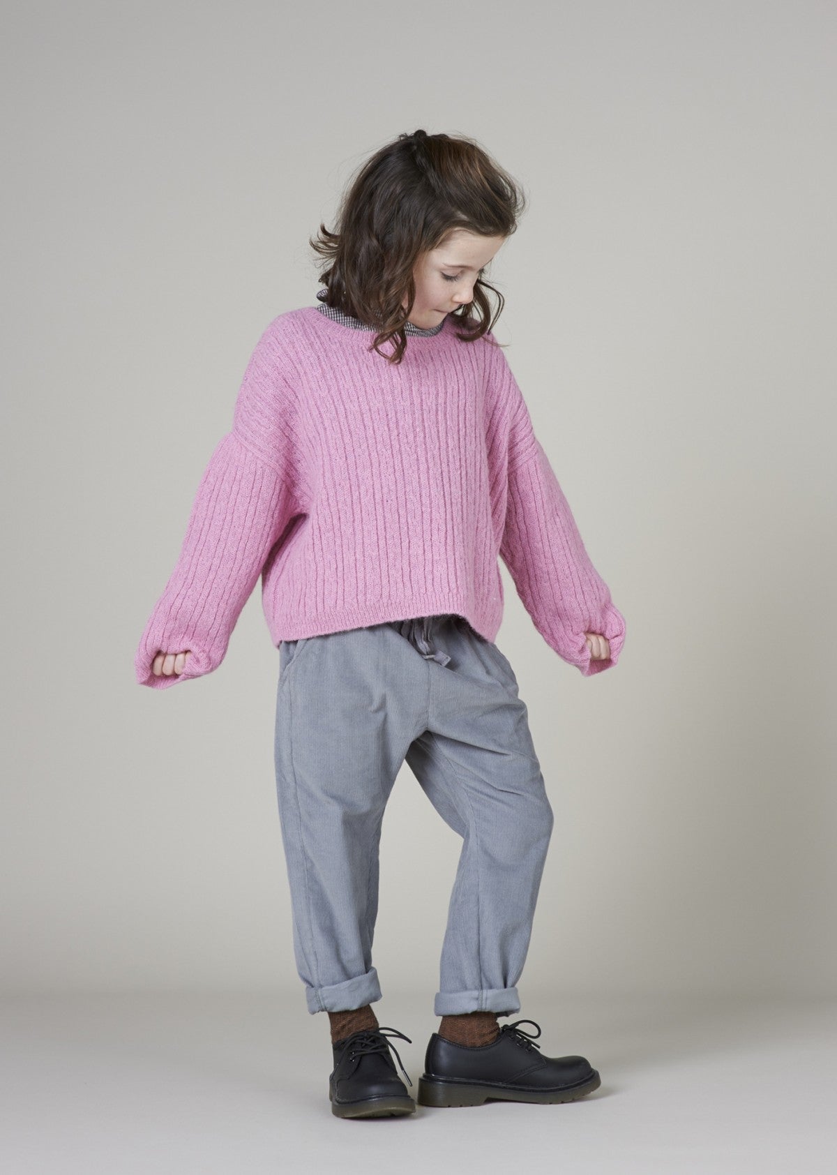 Girls Grey Cotton Trousers