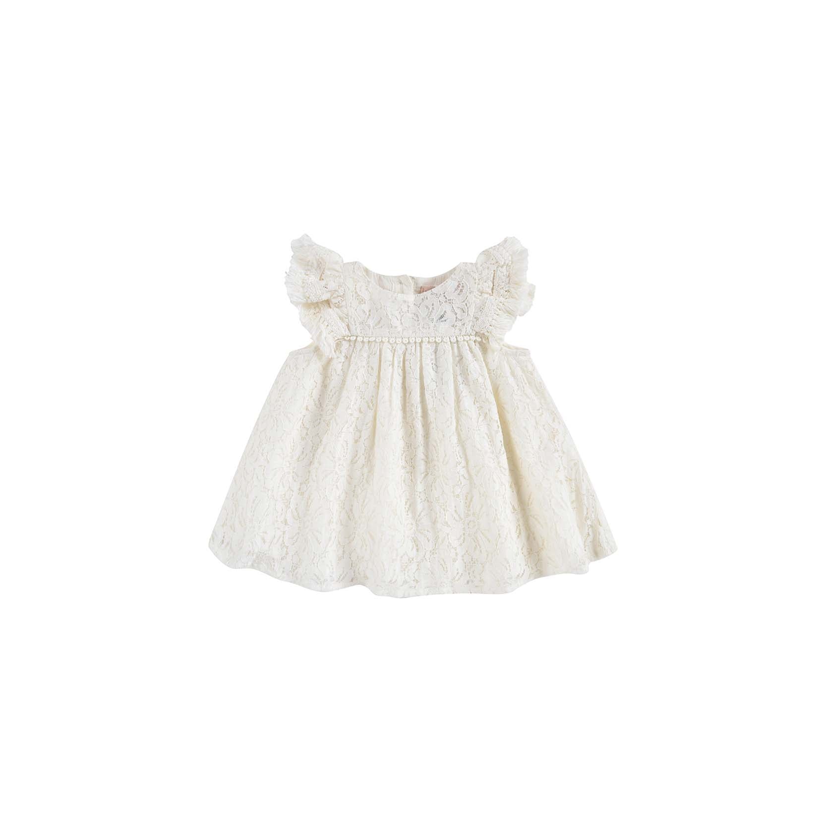 Girls Cream Lace Dress