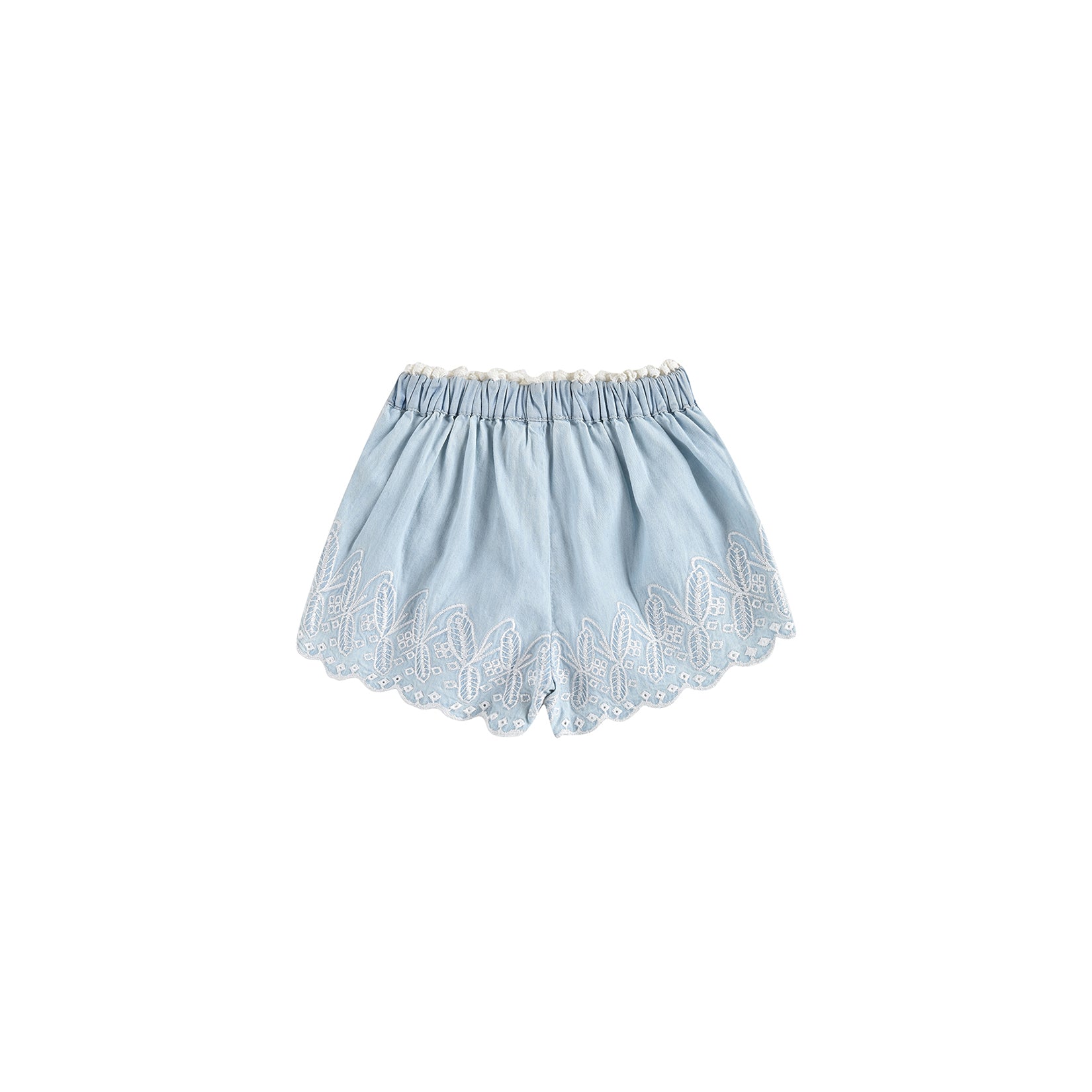 Girls Light Blue Chambray Shorts