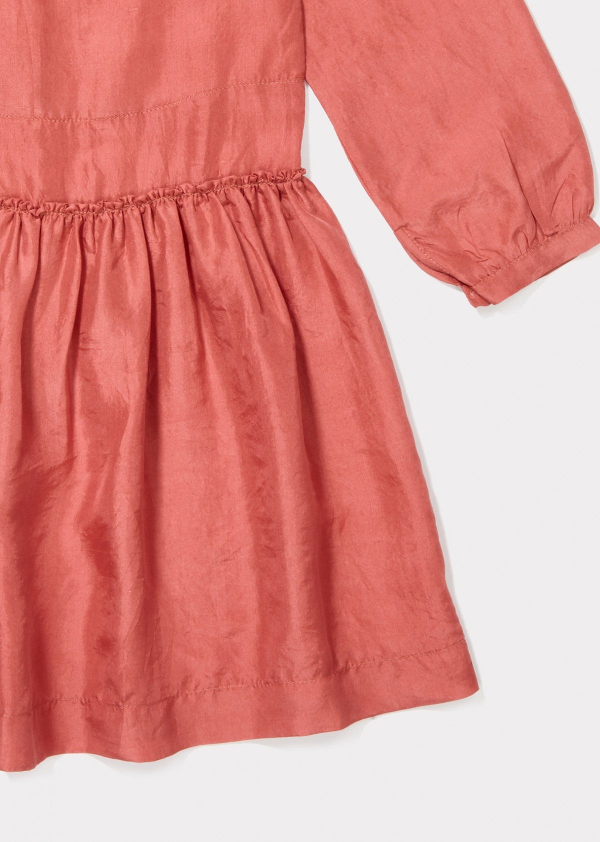 Girls Red Silk Woven Dress