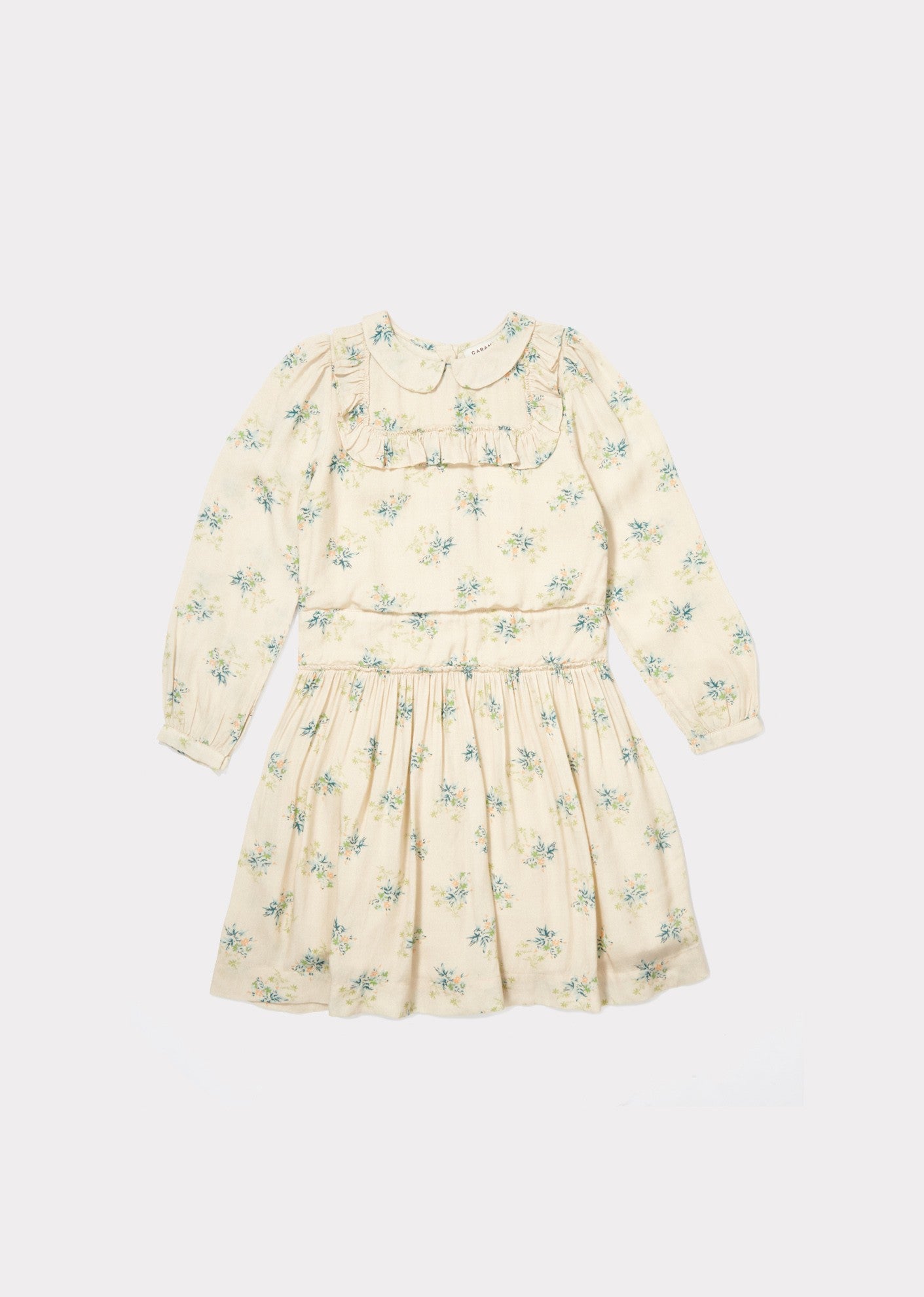 Girls Ivory Flowers Printed Dress