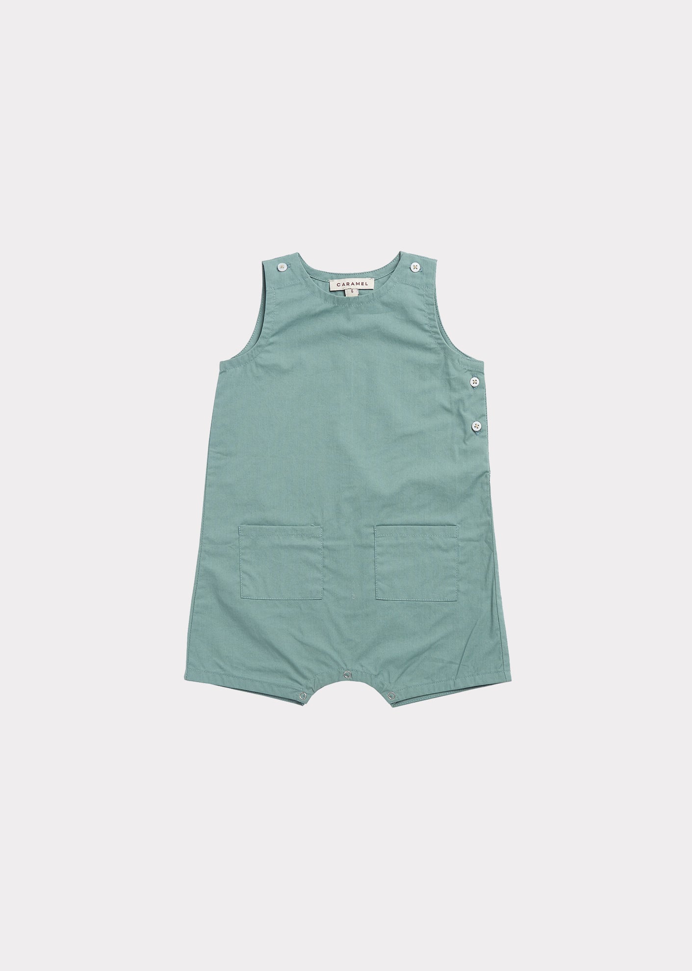 Baby Boys & Girls Cyan Cotton Jumpsuit