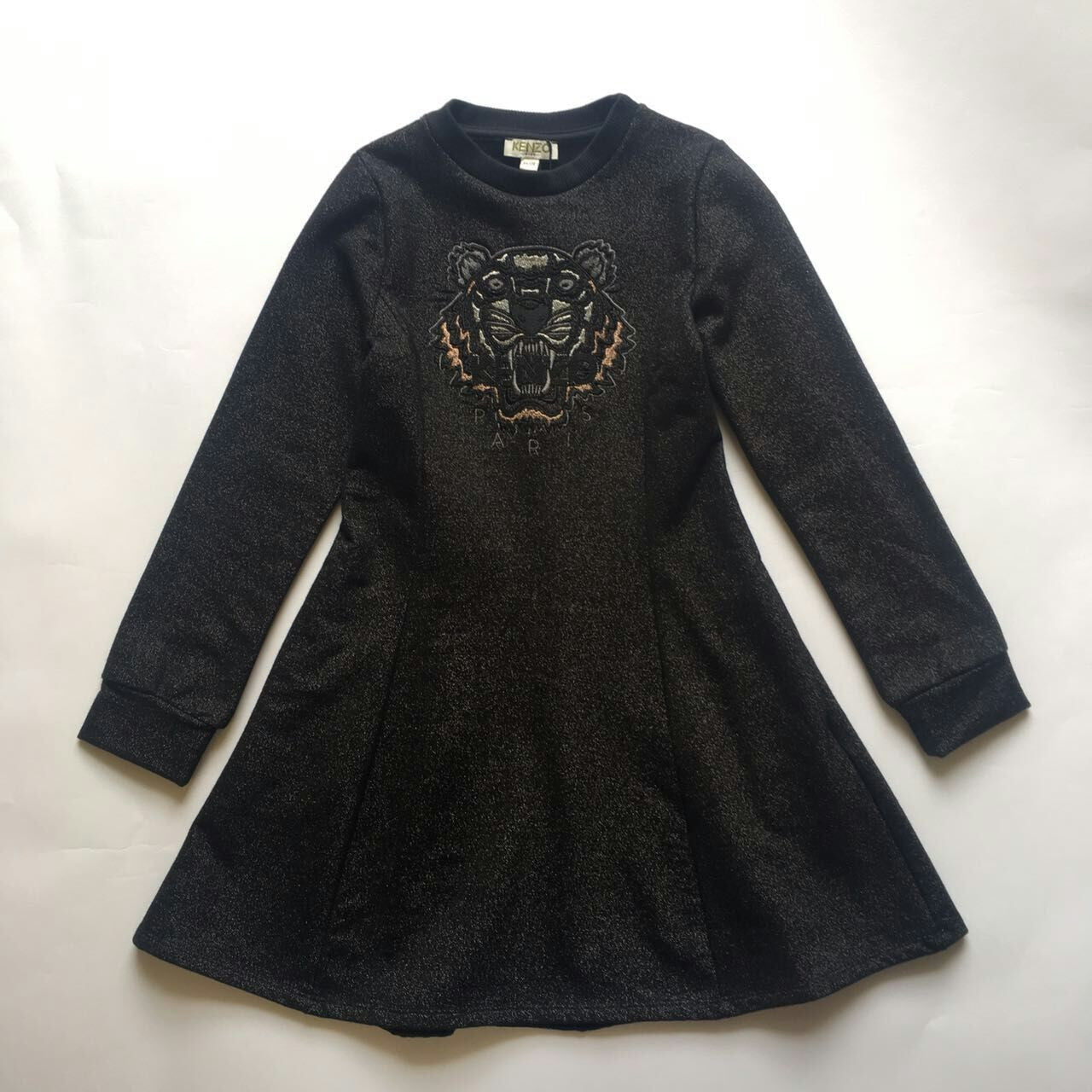 Girls Black Embroidered Tiger Head Trims Dress - CÉMAROSE | Children's Fashion Store