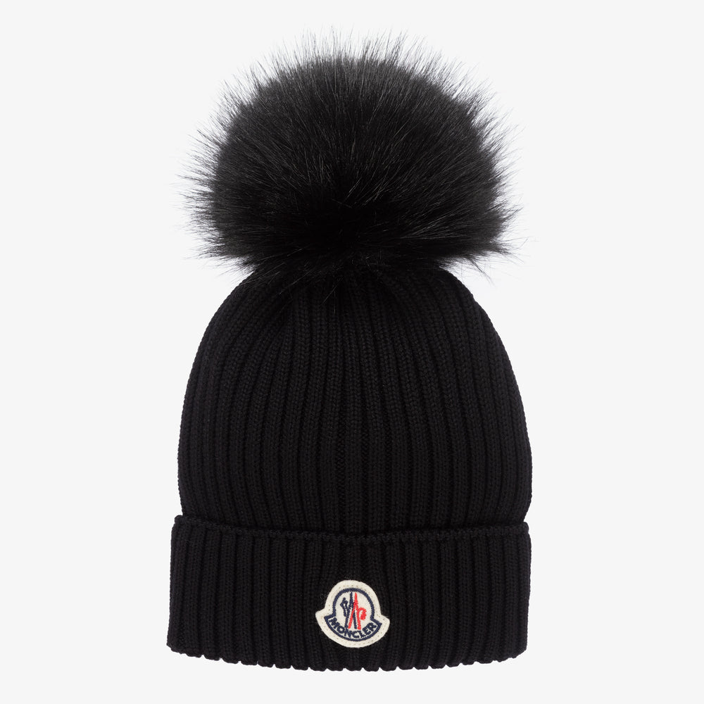Boys & Girls Black Wool Hat