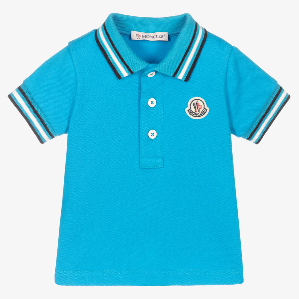 Baby Boys Blue Cotton Polo Shirt