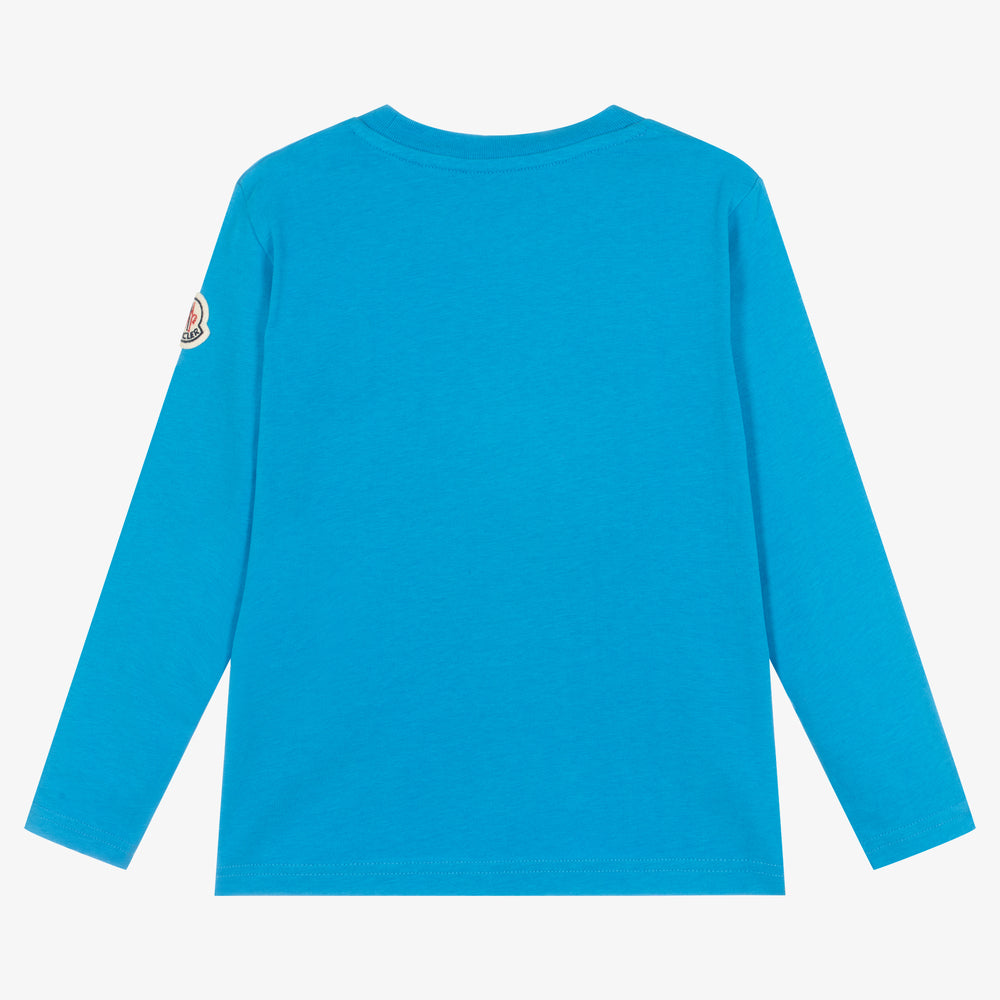 Boys Blue Logo Cotton T-Shirt