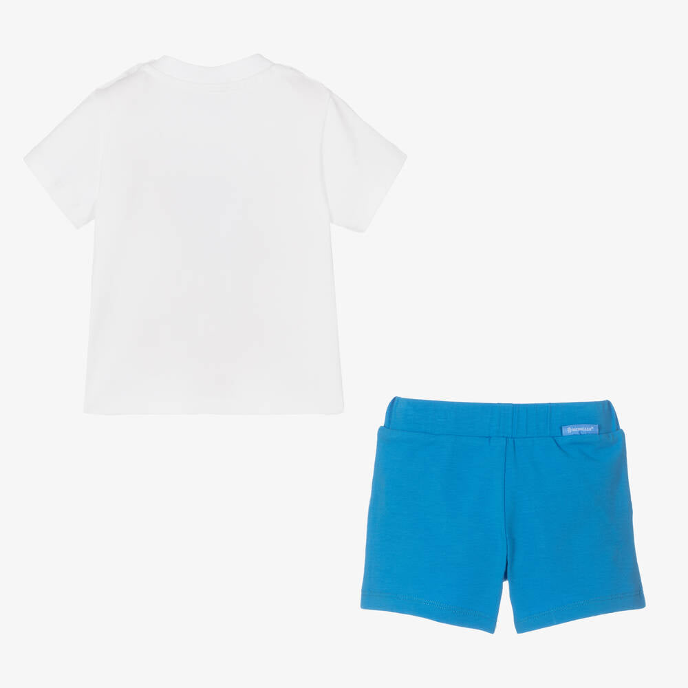 Baby Boys White Printed Cotton Set