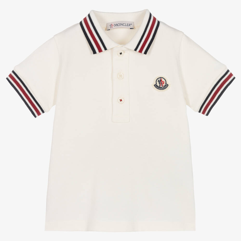 Baby Boys White Cotton Polo Shirt