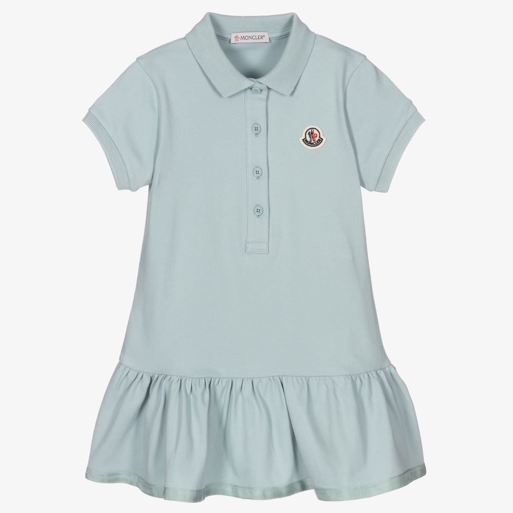 Girls Blue Logo Cotton Dress