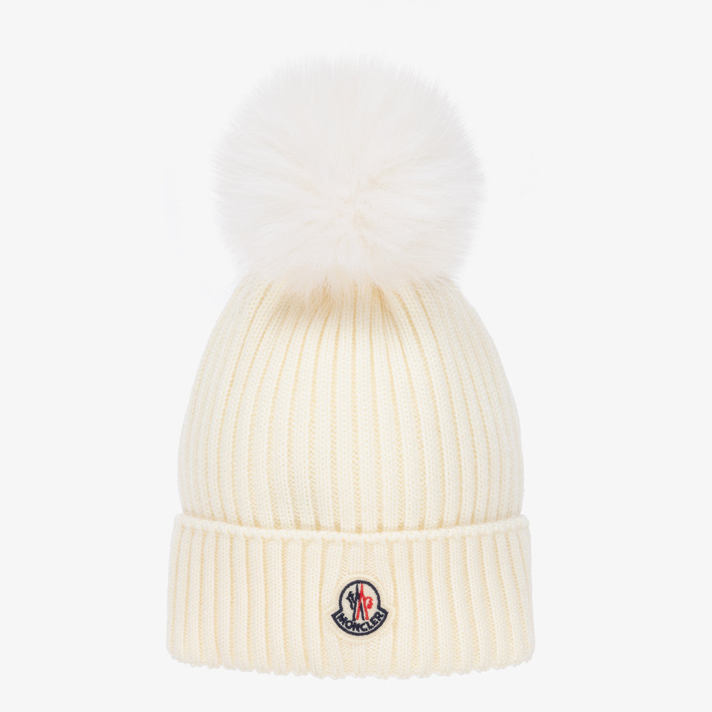 Boys & Girls White Wool Knit Hat