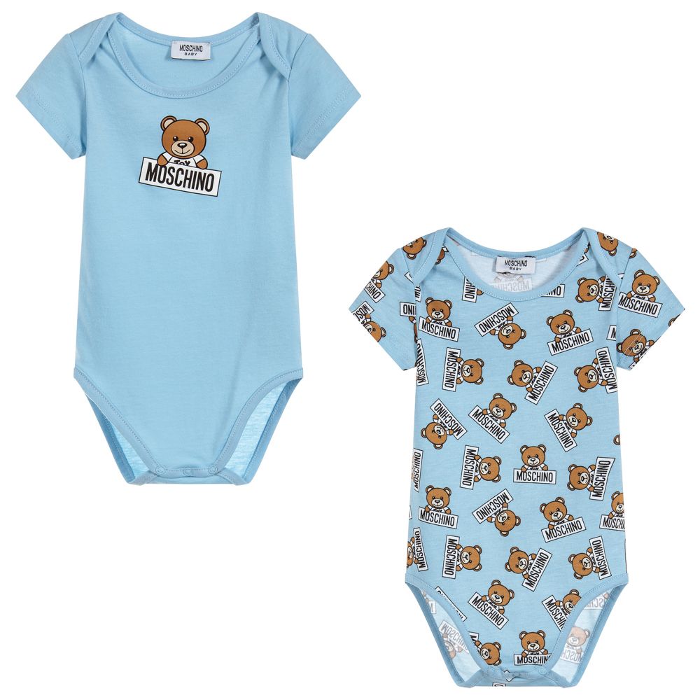 Baby Boys Light Blue Cotton Babysuit Sets