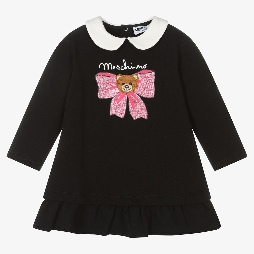 Baby Girls Black Teddy Bear Dress