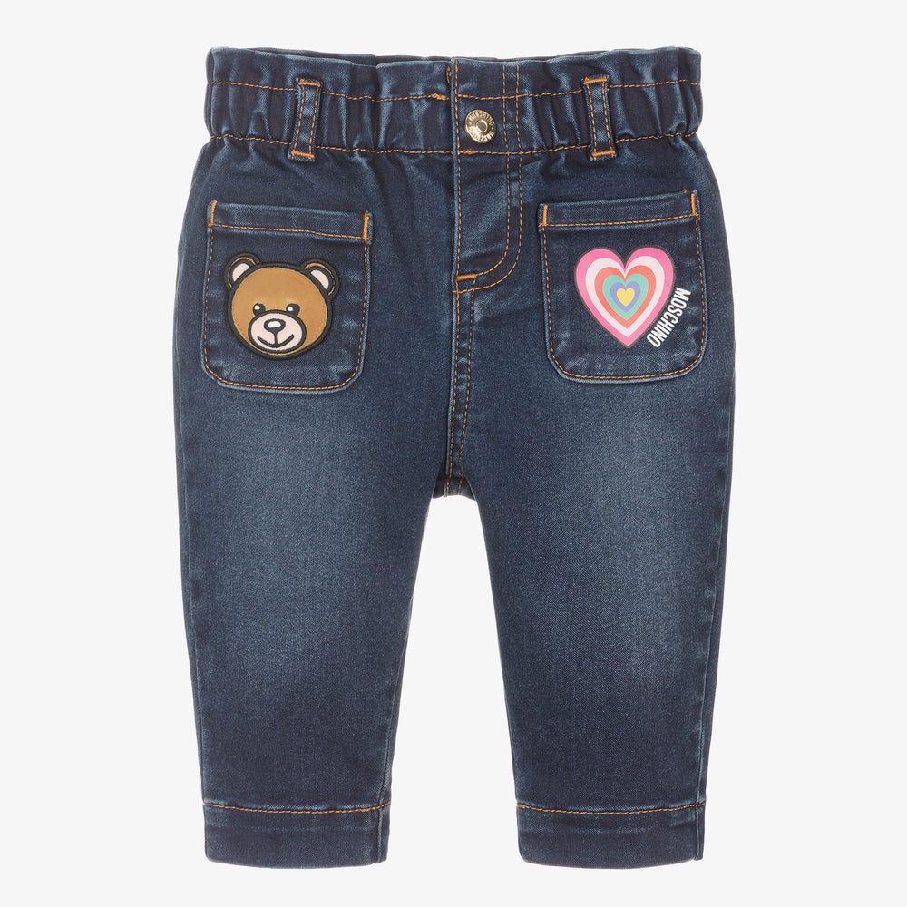 Baby Girls Navy Denim Trousers