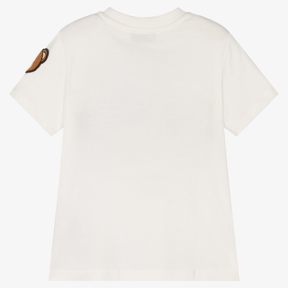 Boys & Girls White Cotton T-Shirt