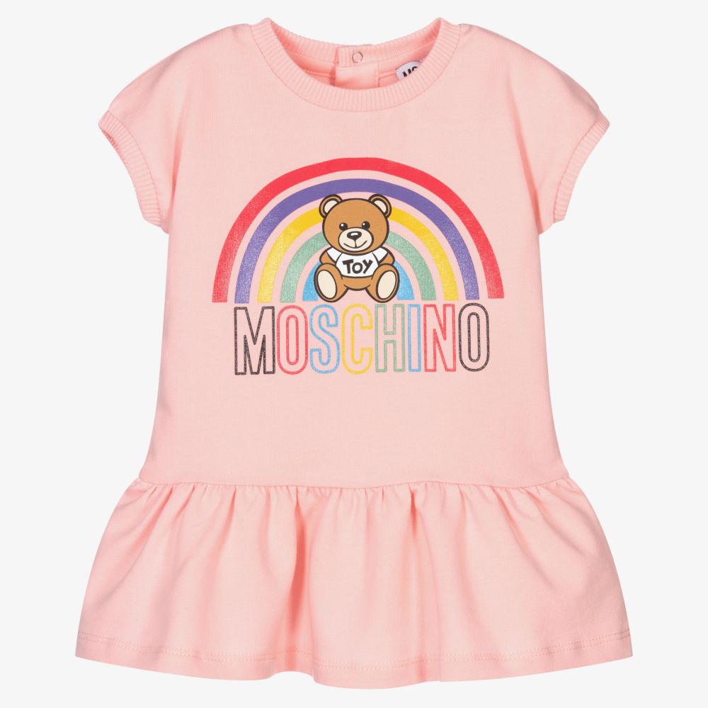 Baby Girls Pink Teddy Cotton Dress