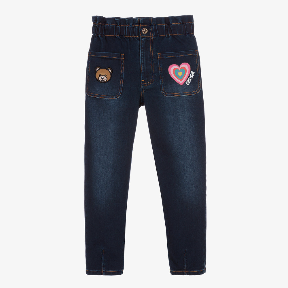 Girls Navy Denim Trousers
