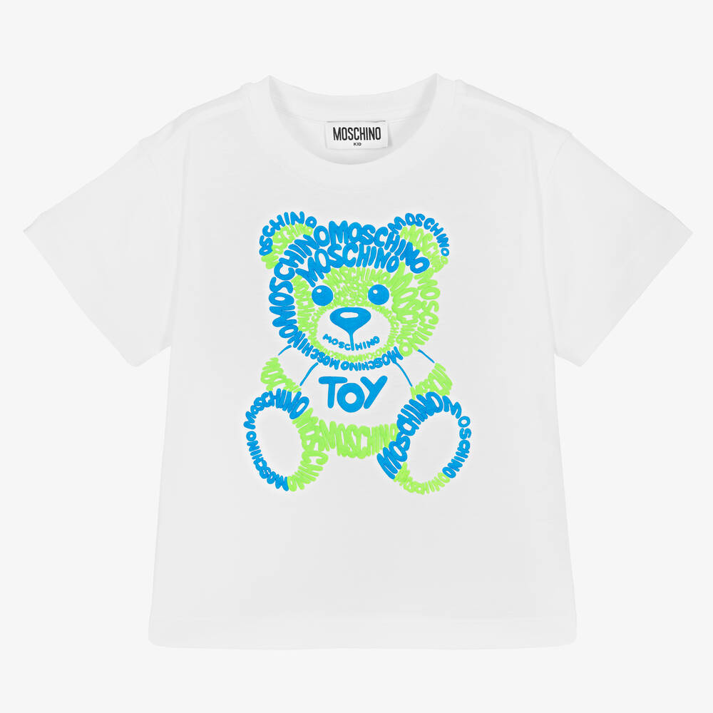 Boys & Girls White Toy Cotton T-Shirt