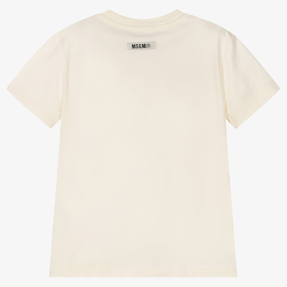 Boys & Girls White Logo Cotton T-Shirt