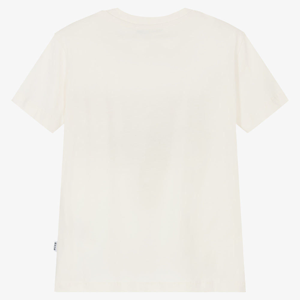 Boys & Girls White Logo Cotton T-Shirt