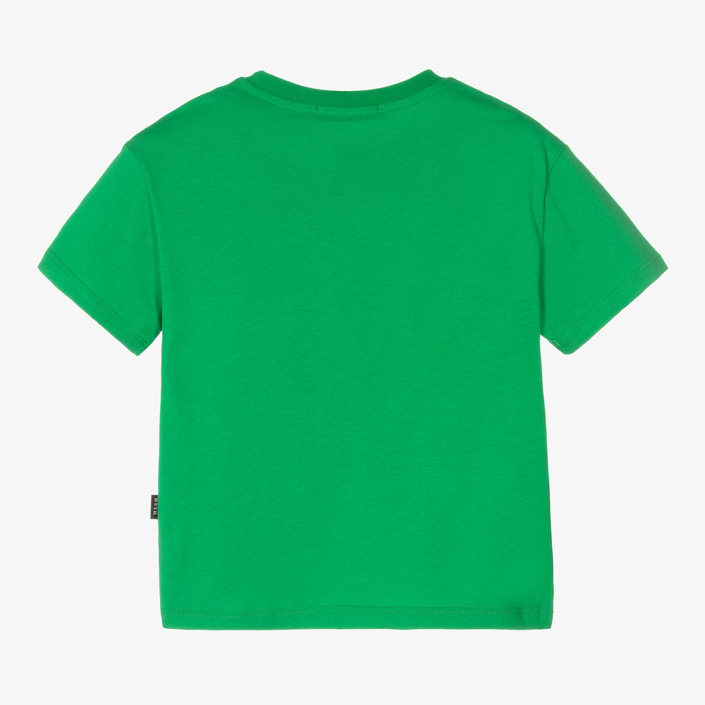 Boys & Girls Green Logo Cotton T-Shirt