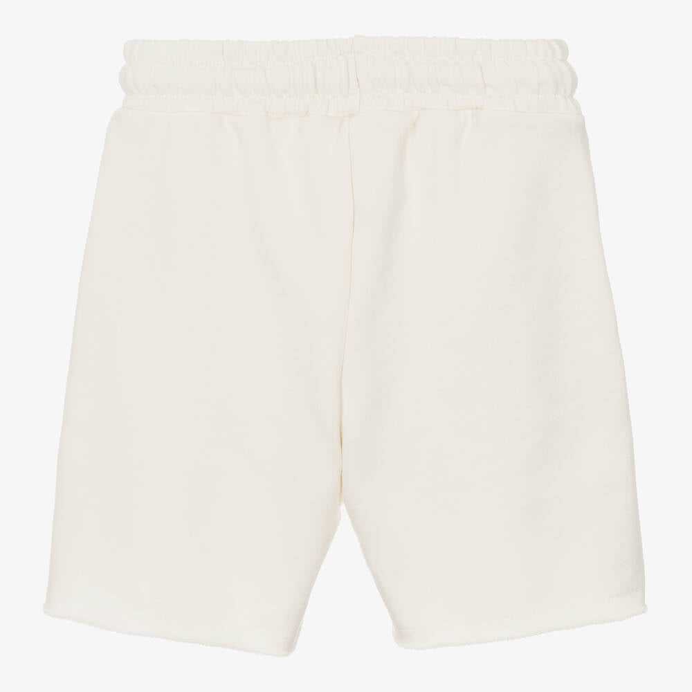 Boys & Girls White Logo Cotton Shorts