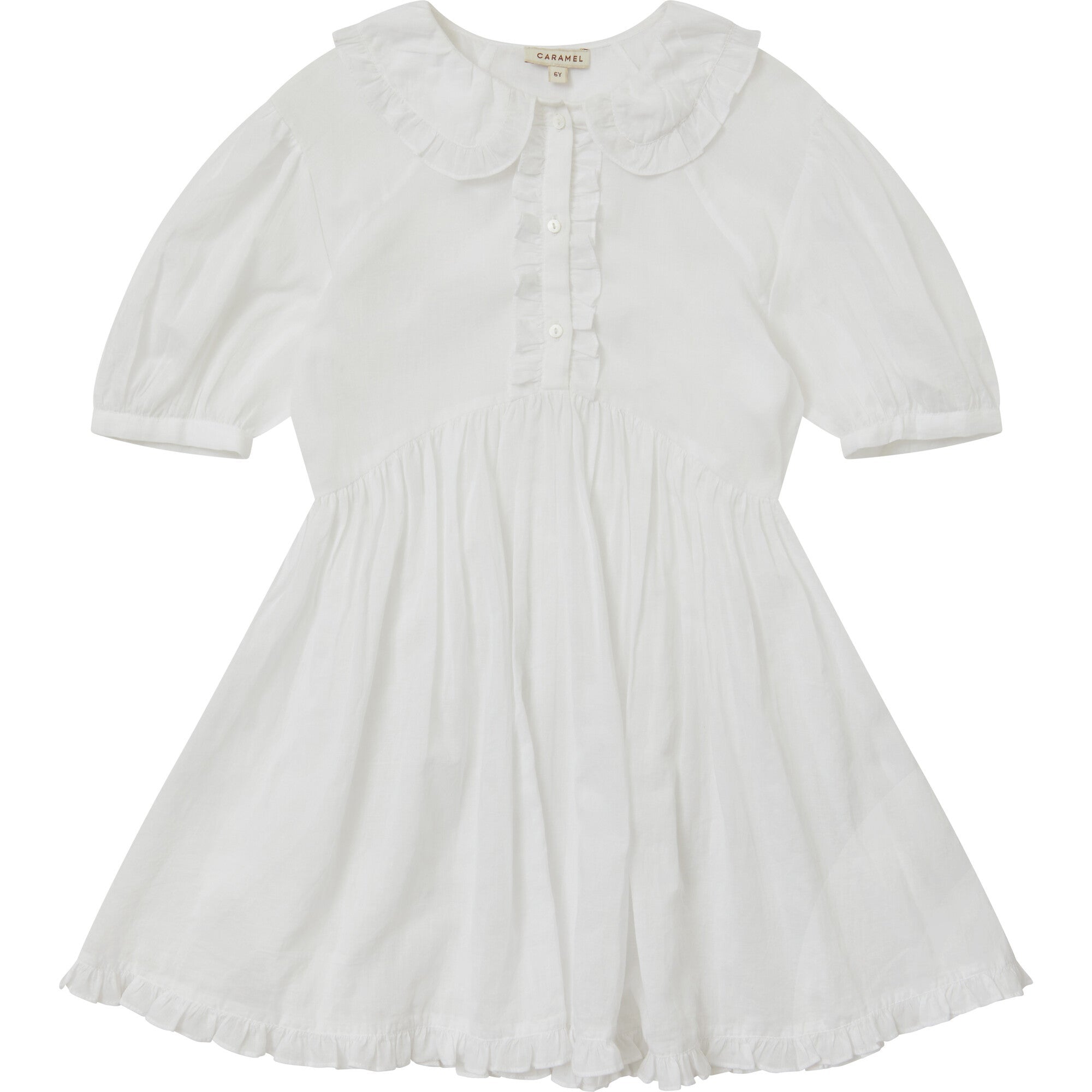Girls White Cotton Dress