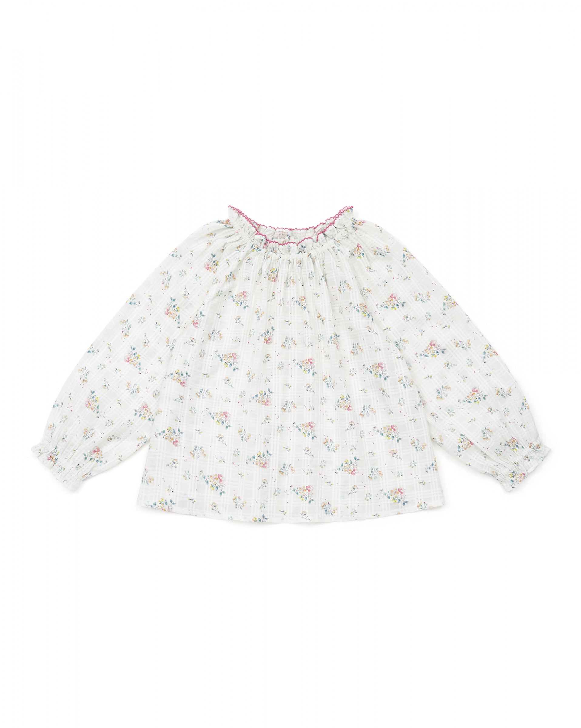 Girls White Print Top