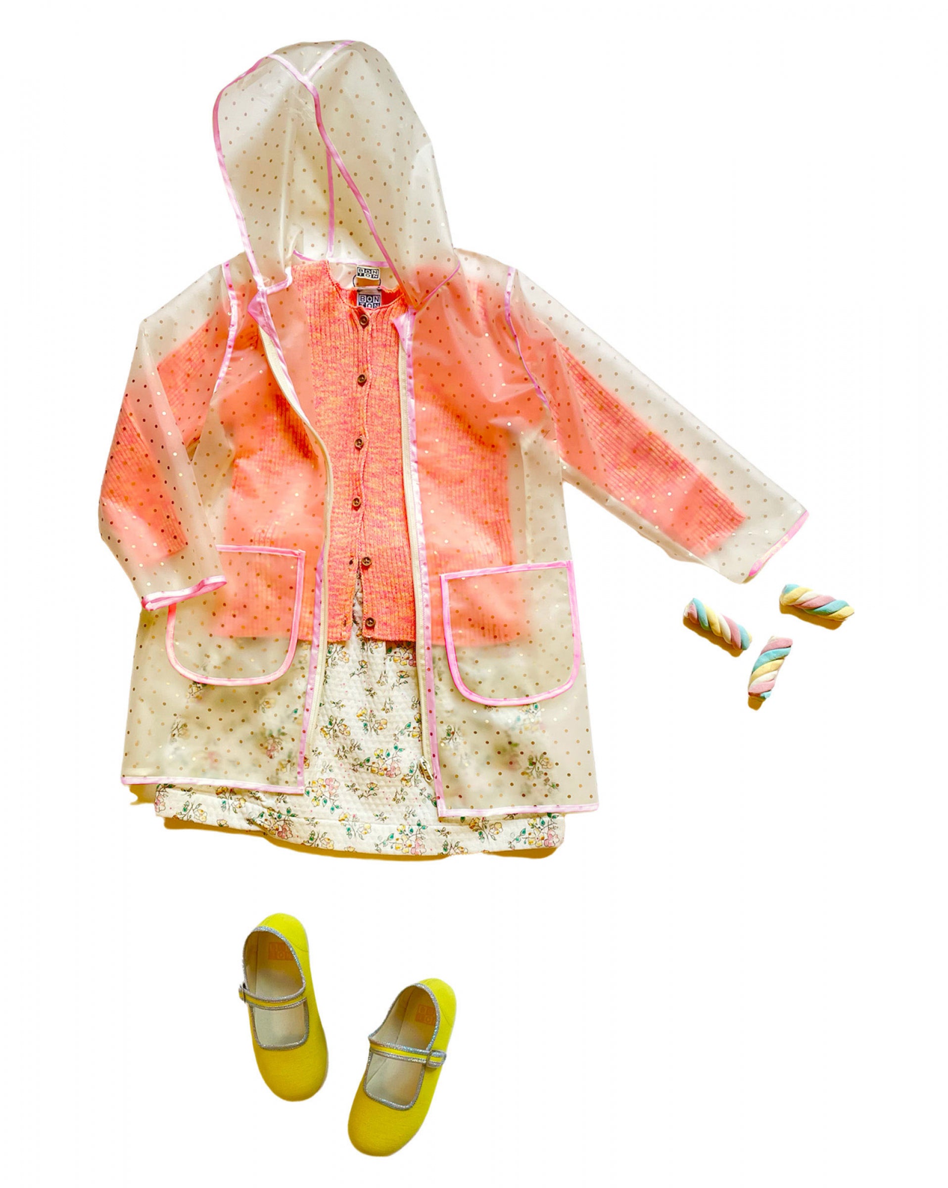 Girls White Print Cotton Skirt