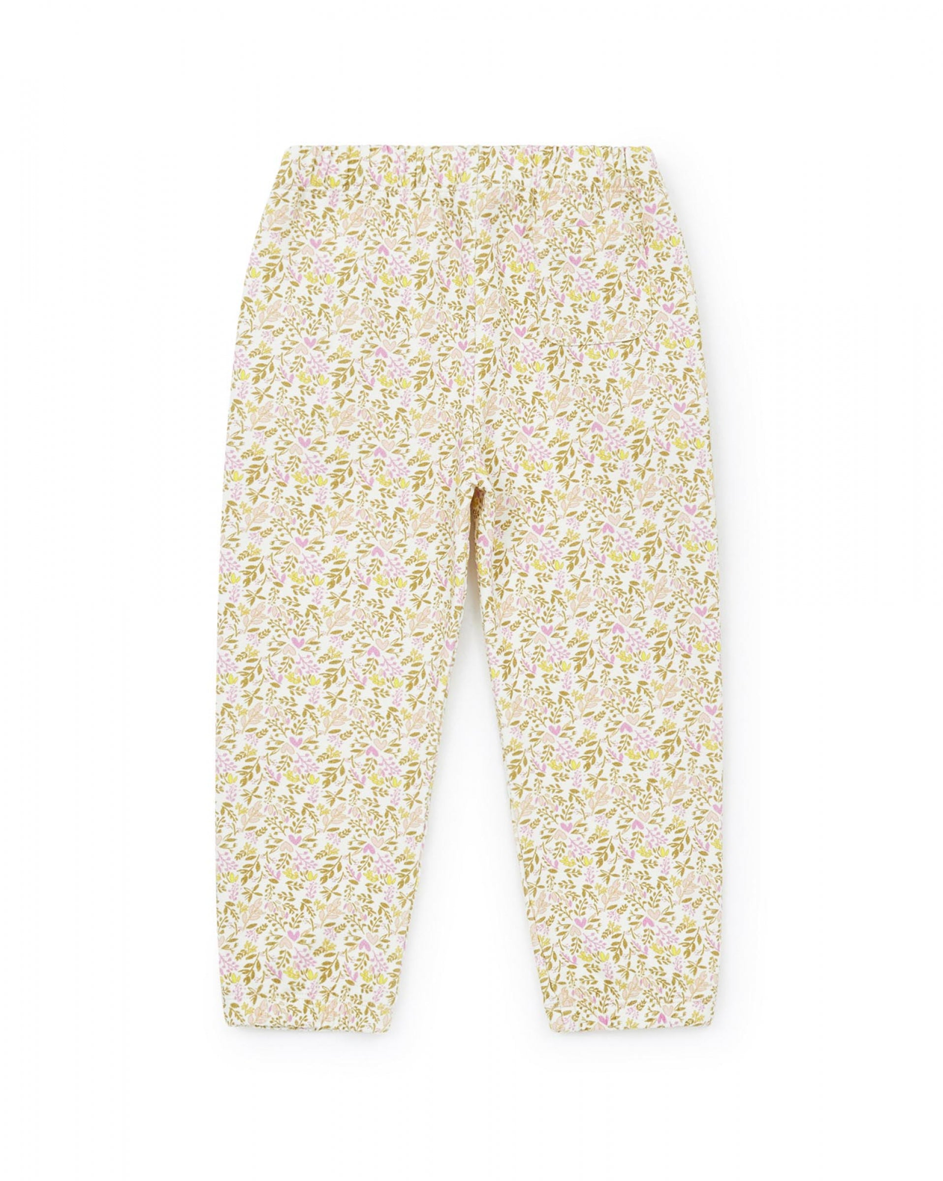 Girls White Print Trousers
