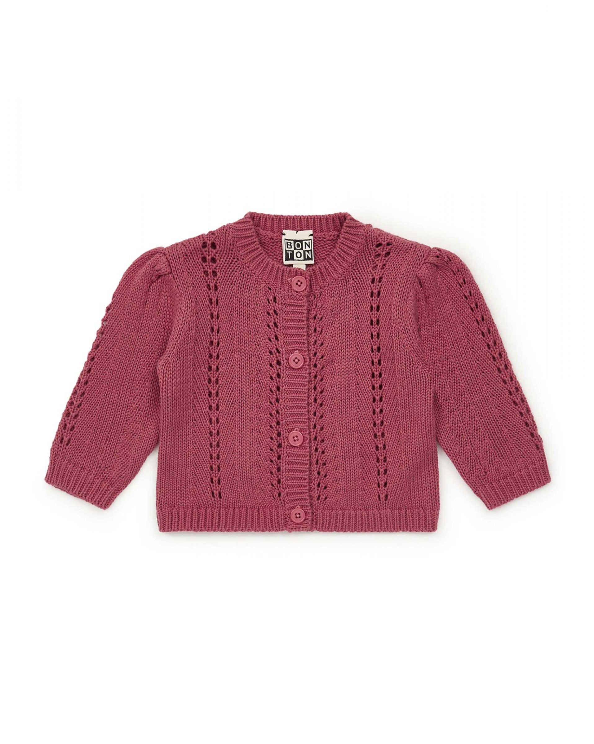 Baby Girls Purple Red Cotton Cardigan