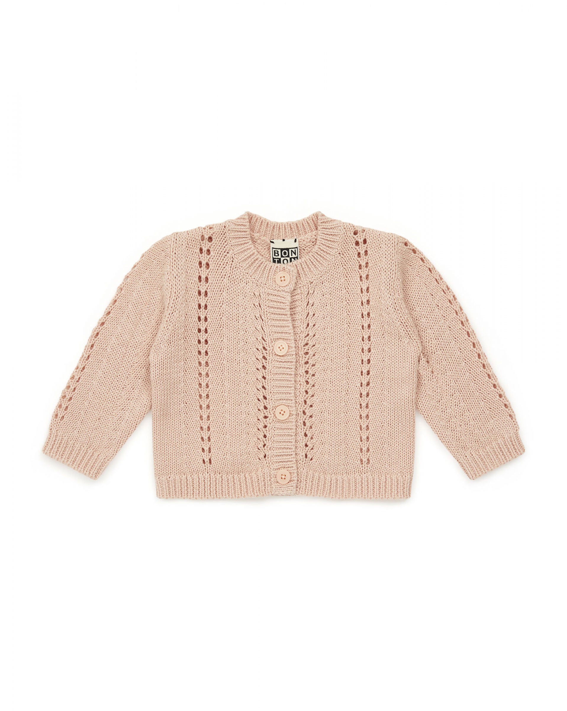 Baby Girls Light Pink Cotton Cardigan