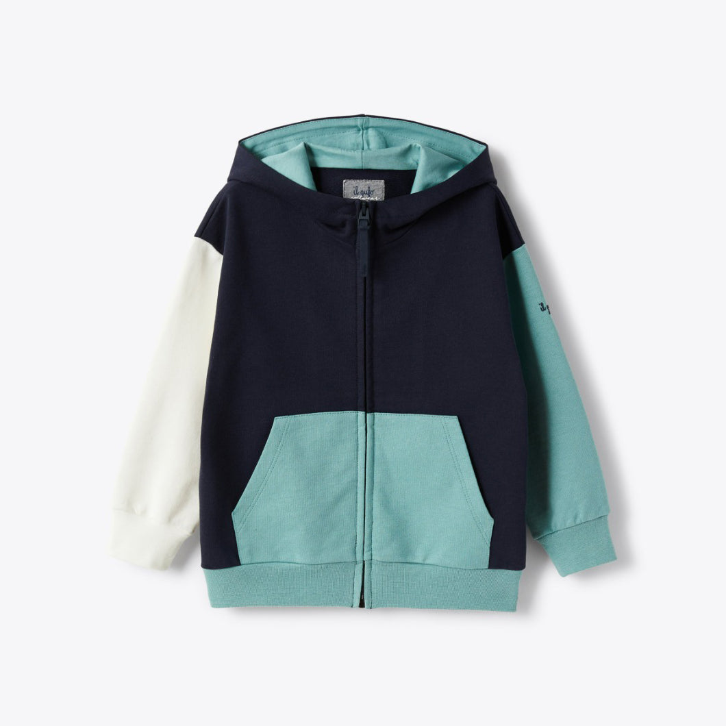 Boys Blue Hooded Zip-Up Jacket