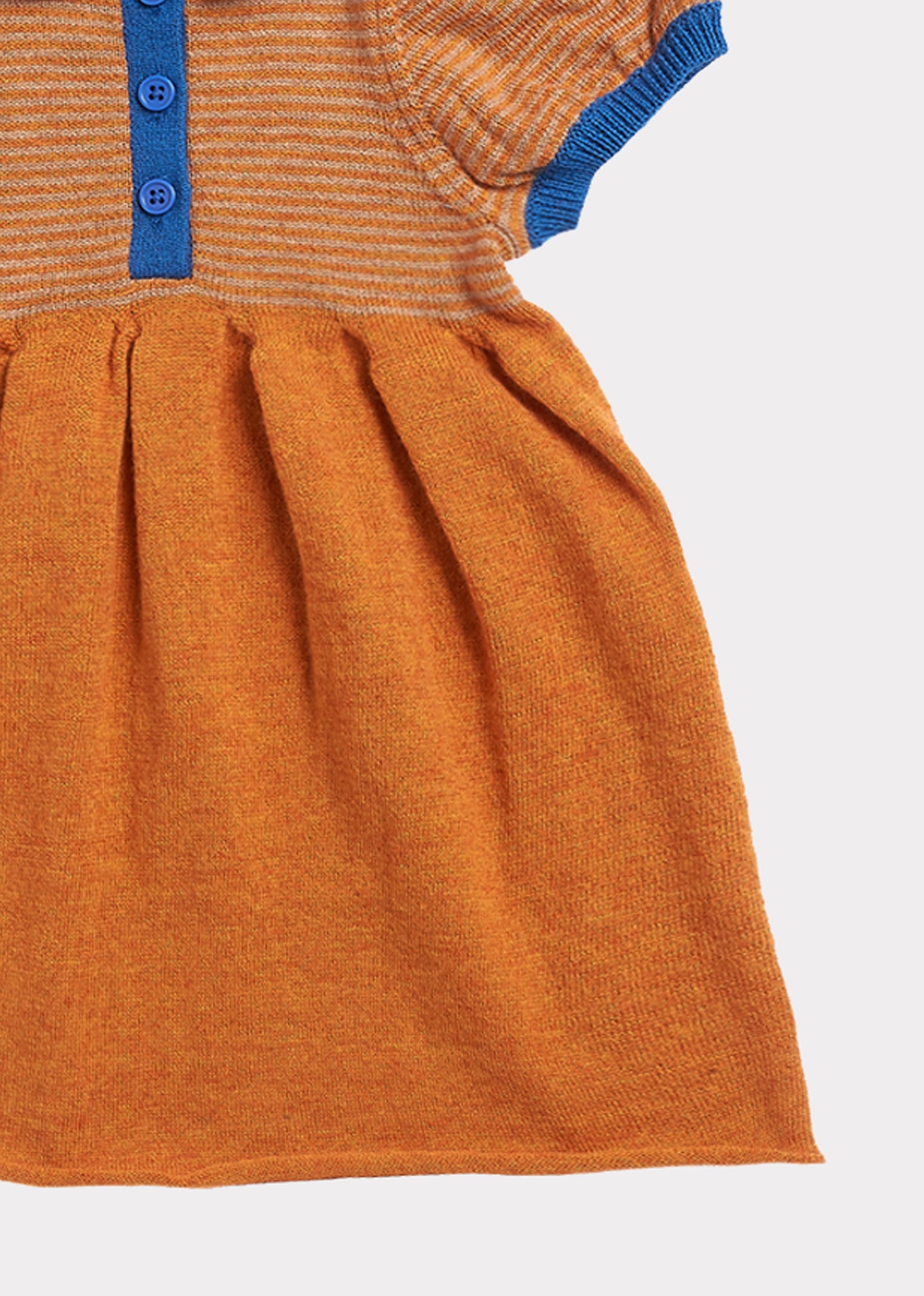 Robe en coton tricoté caramel pour bébés filles