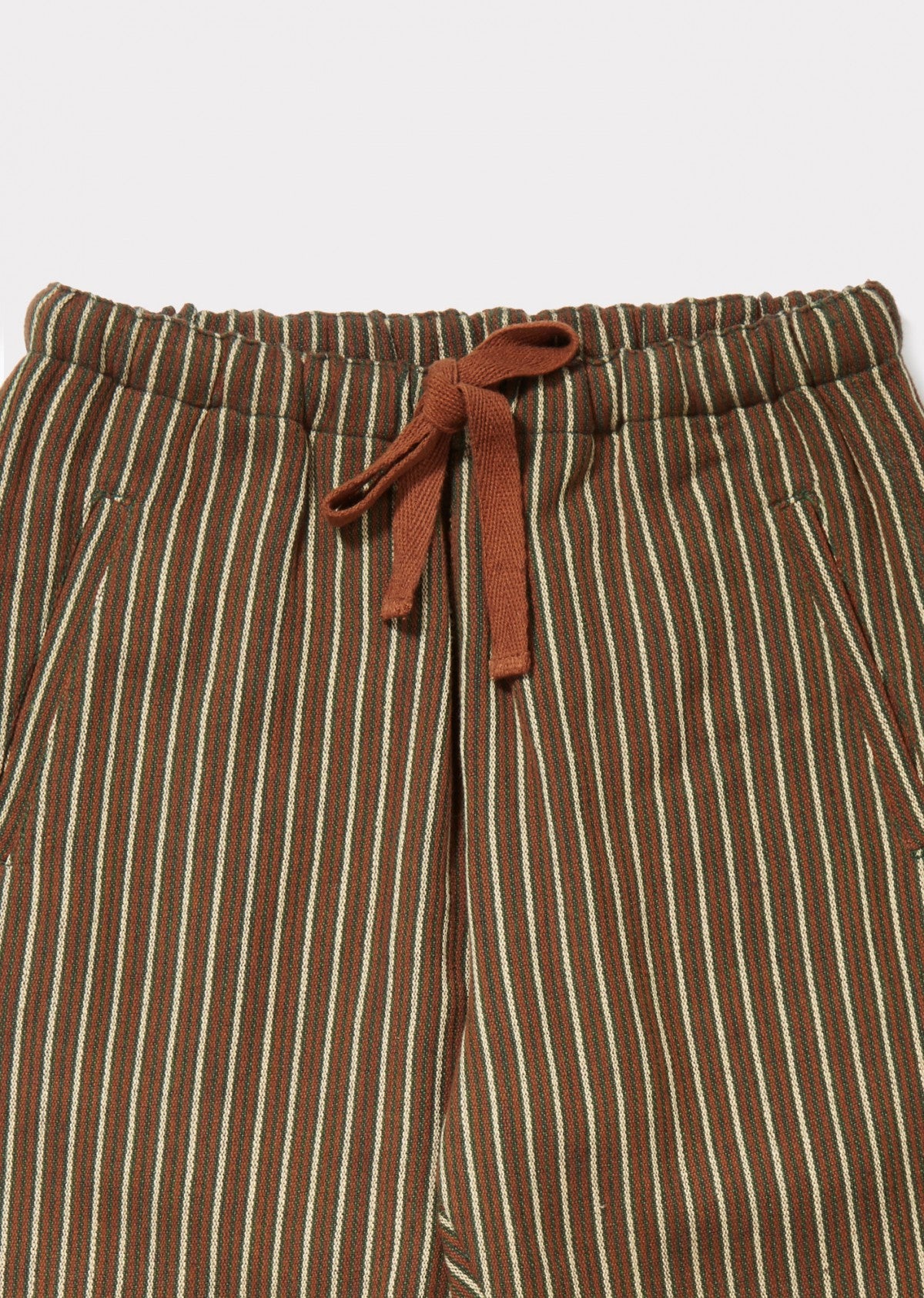 Girls Brown & Green Striped Trousers