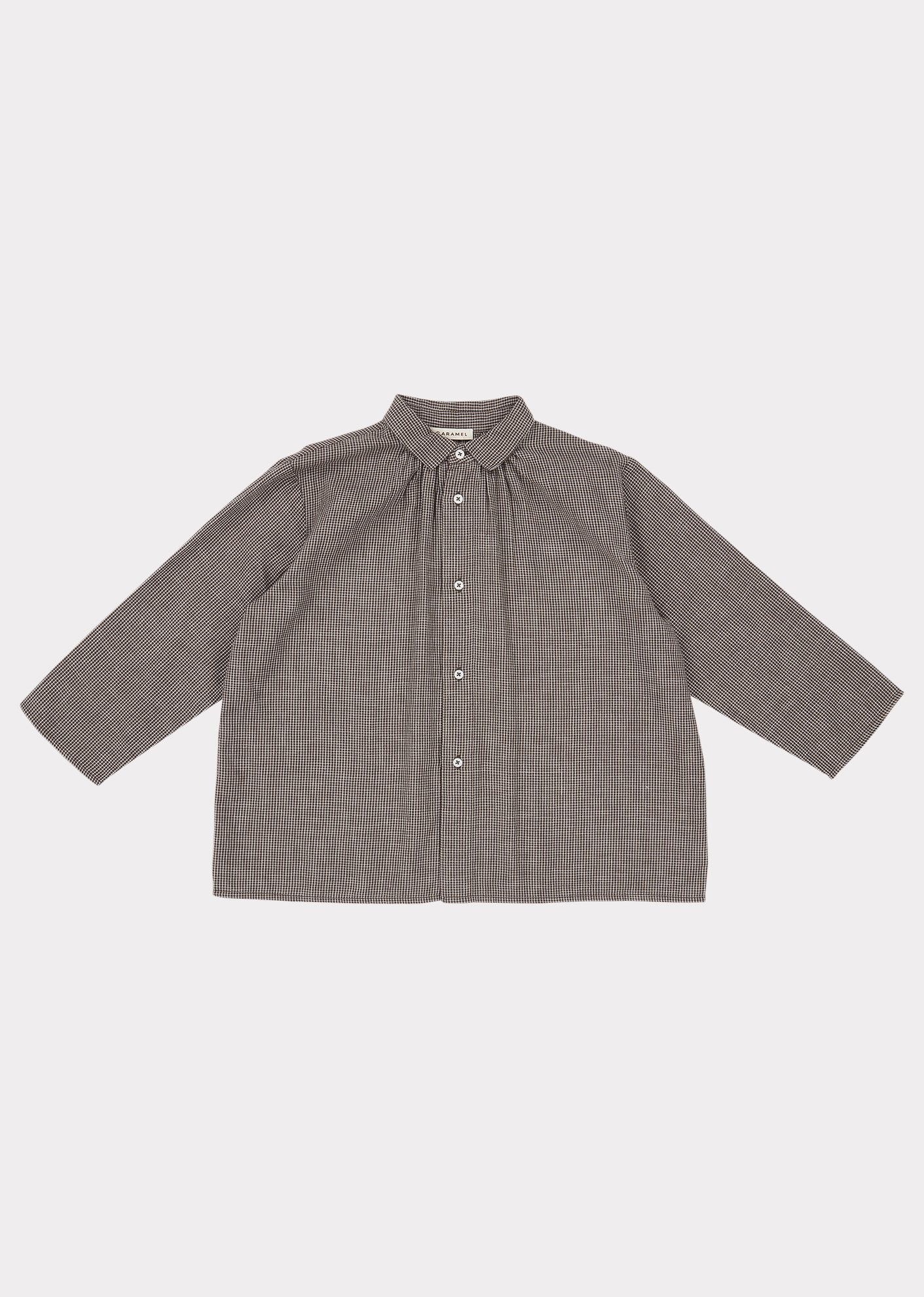 Boys Microcheck Slate Raven Shirt