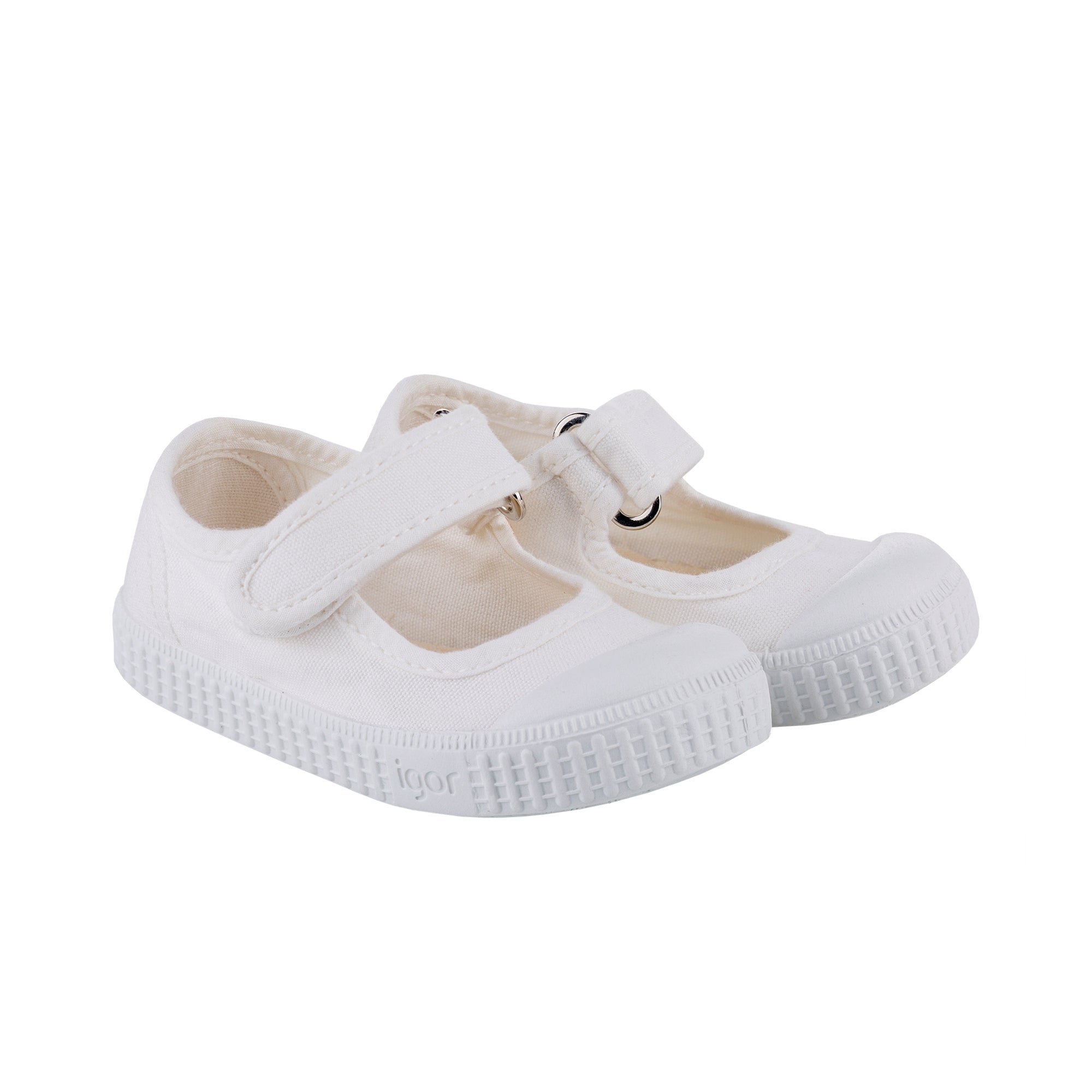 Girls White Cotton Shoes