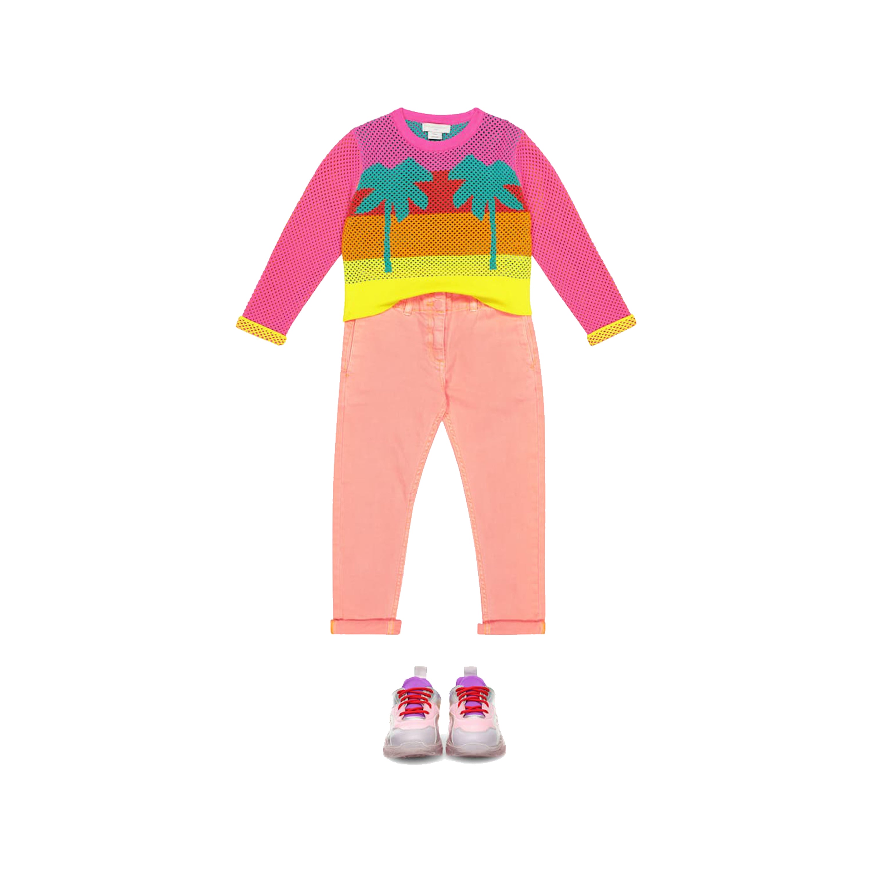 Girls Light Pink Denim Trousers